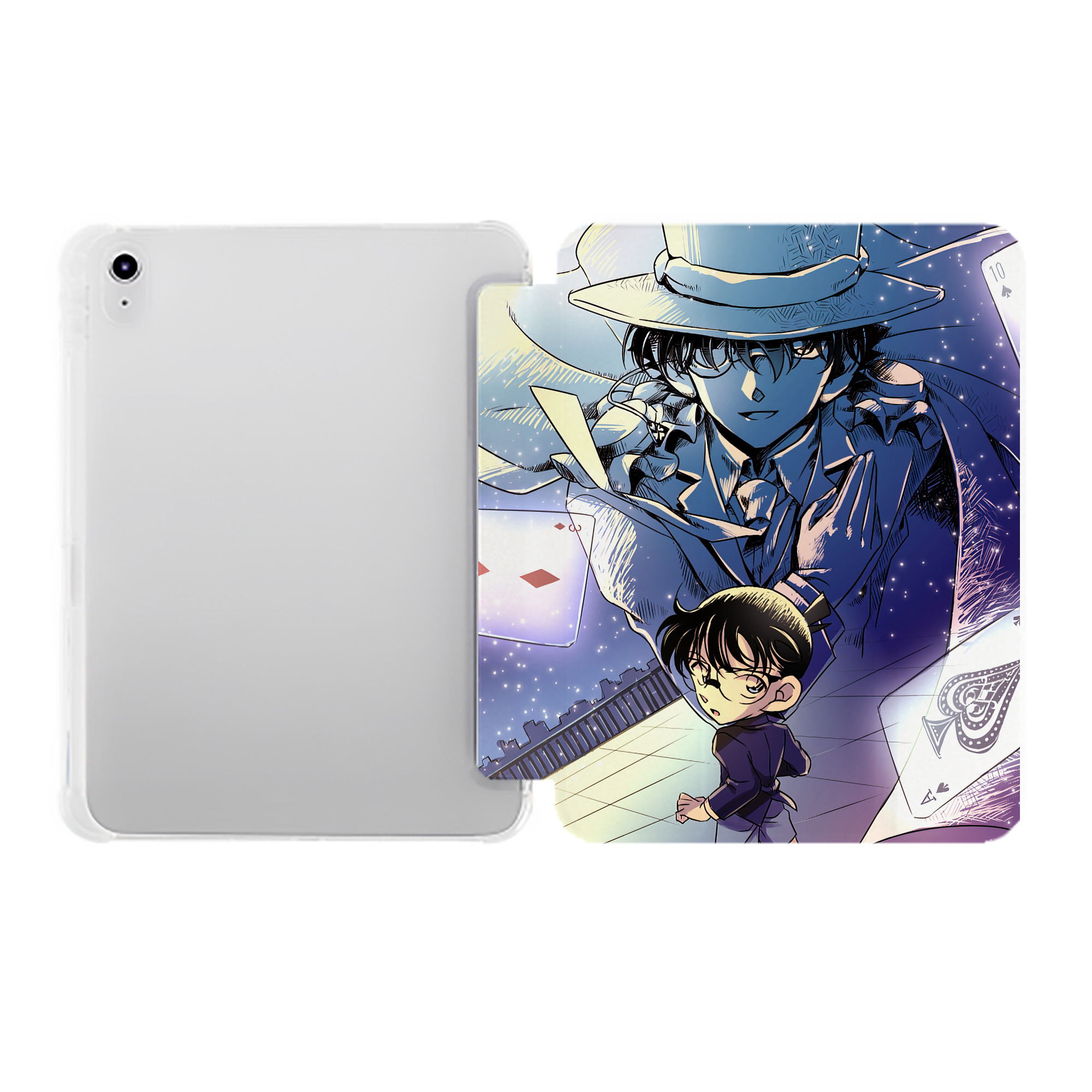 （画像用） 名探偵コナン Detective Conan IPad ケース ペン収納付き 三つ折りスタンド PUレザー×シリコン 対応機種9.5/10.5/10.9インチ